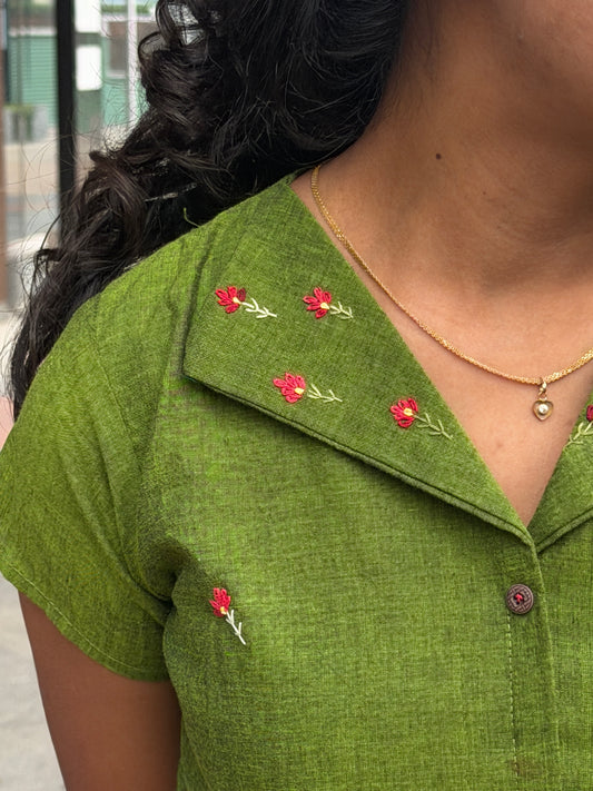 Forest Bloom Embroidered top