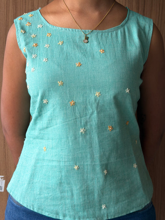Aira - Daisy All Over Embroidered top