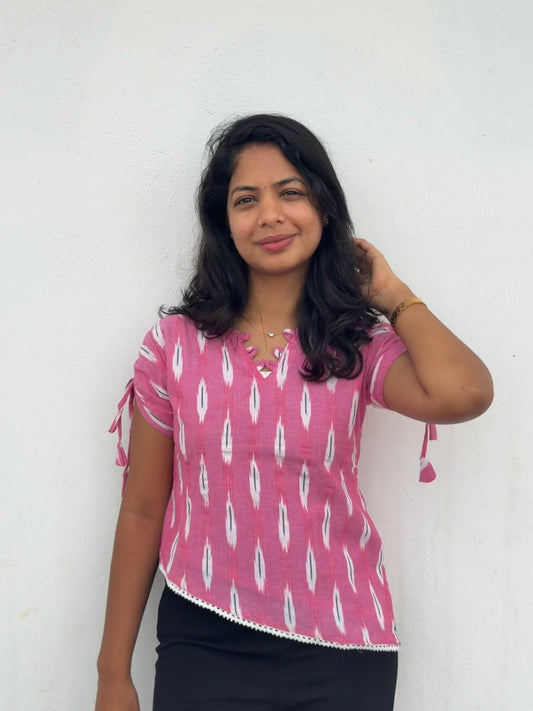 Pink Ikkat Top