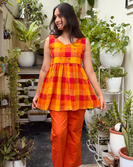 Madras Checks Cotton Coord Set