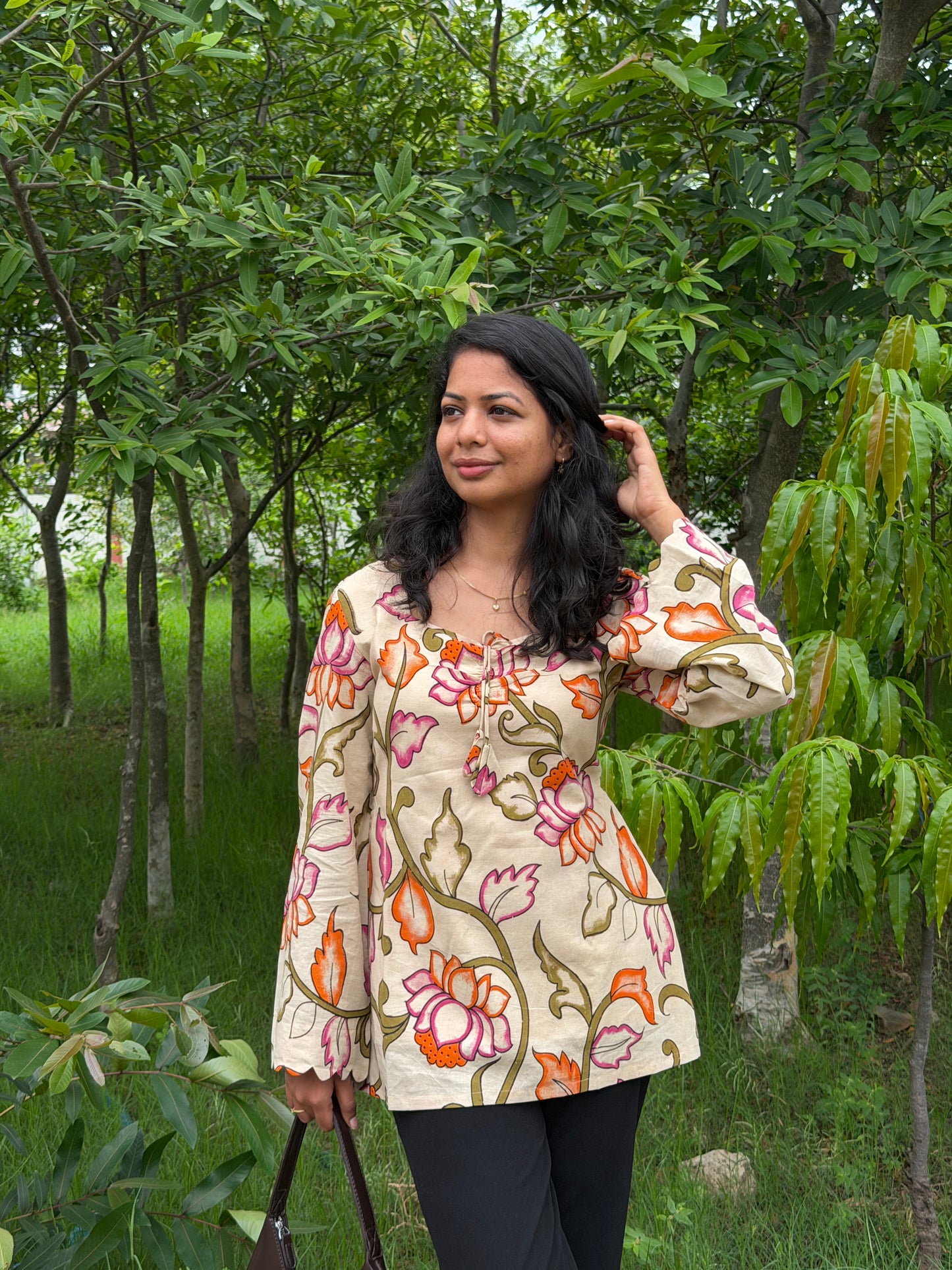 Kalamkari Full Sleeves cotton top