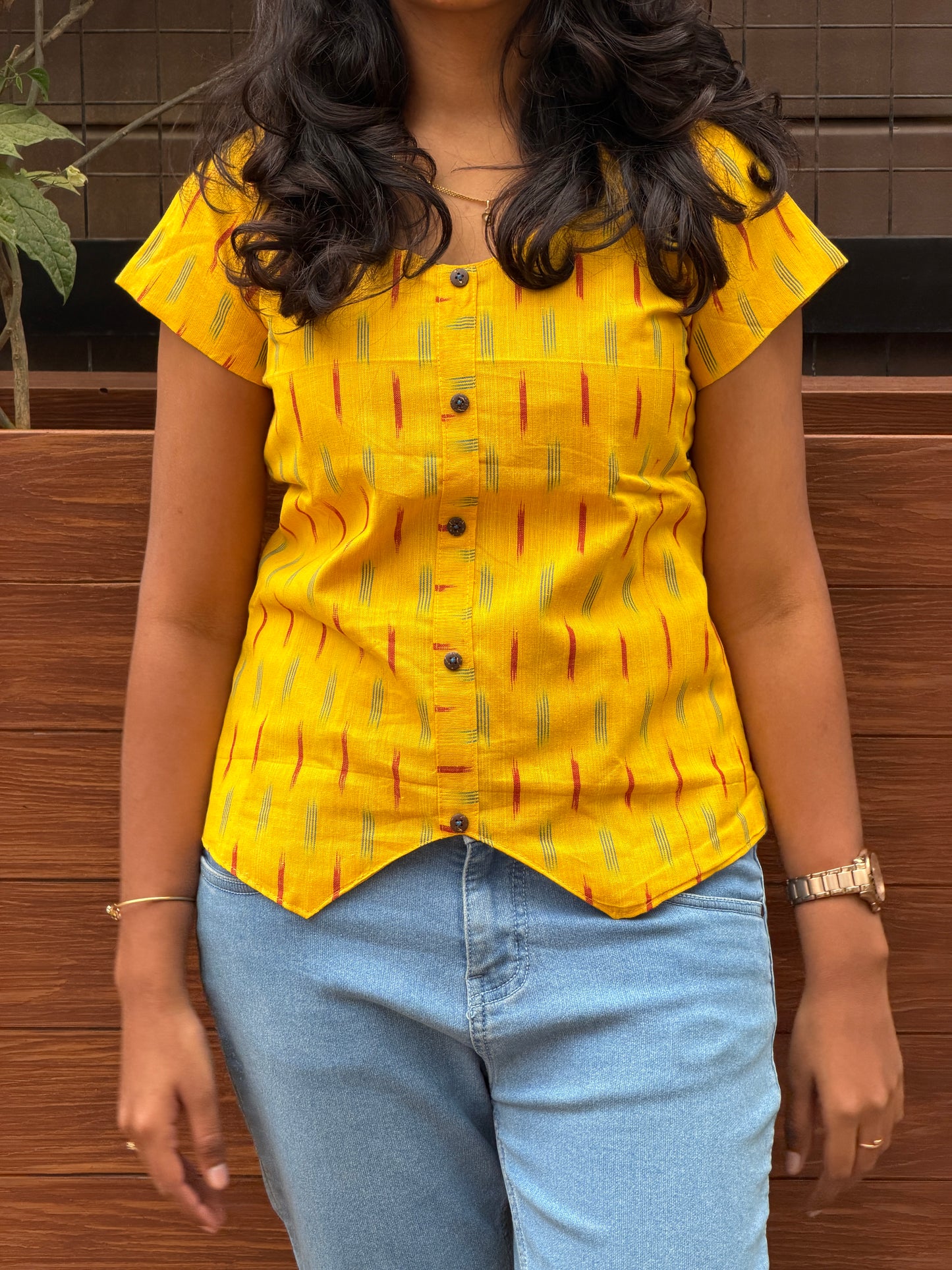 Ikat Waistcoat Top