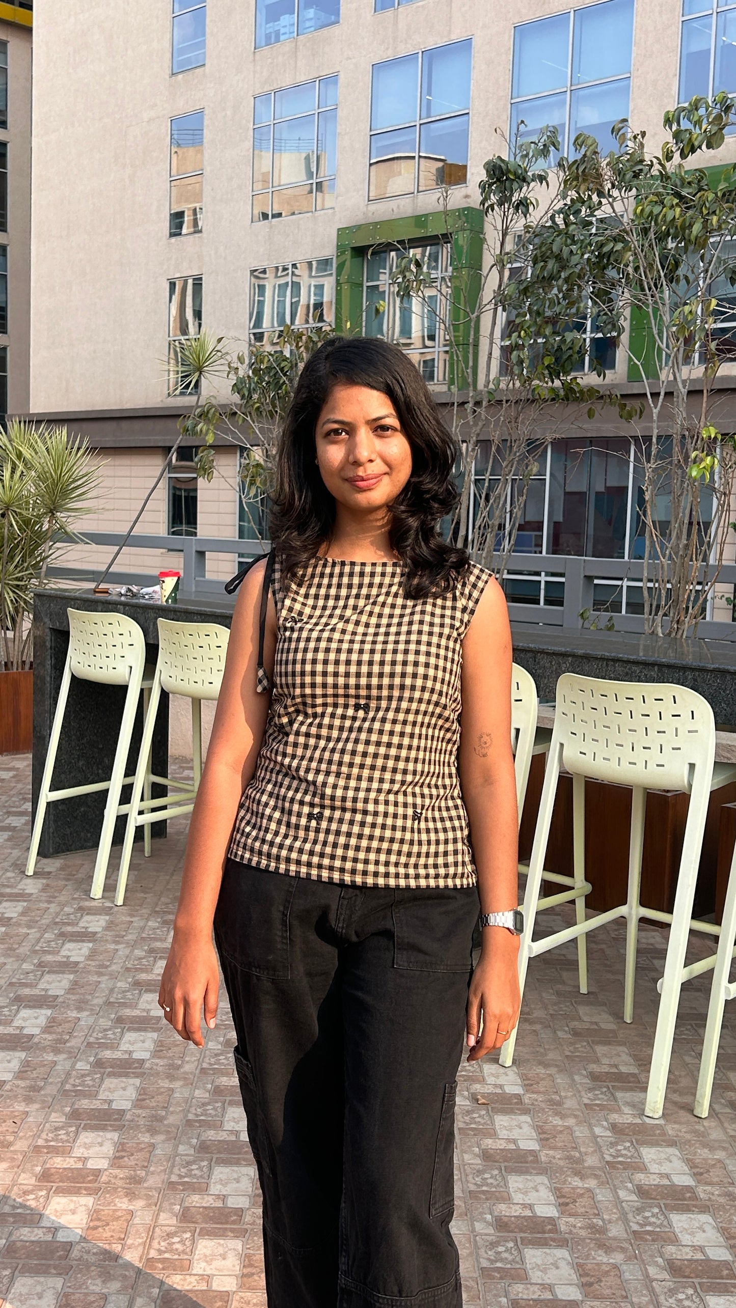 Bow Gingham Top