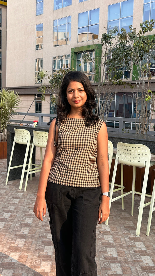 Bow Gingham Top