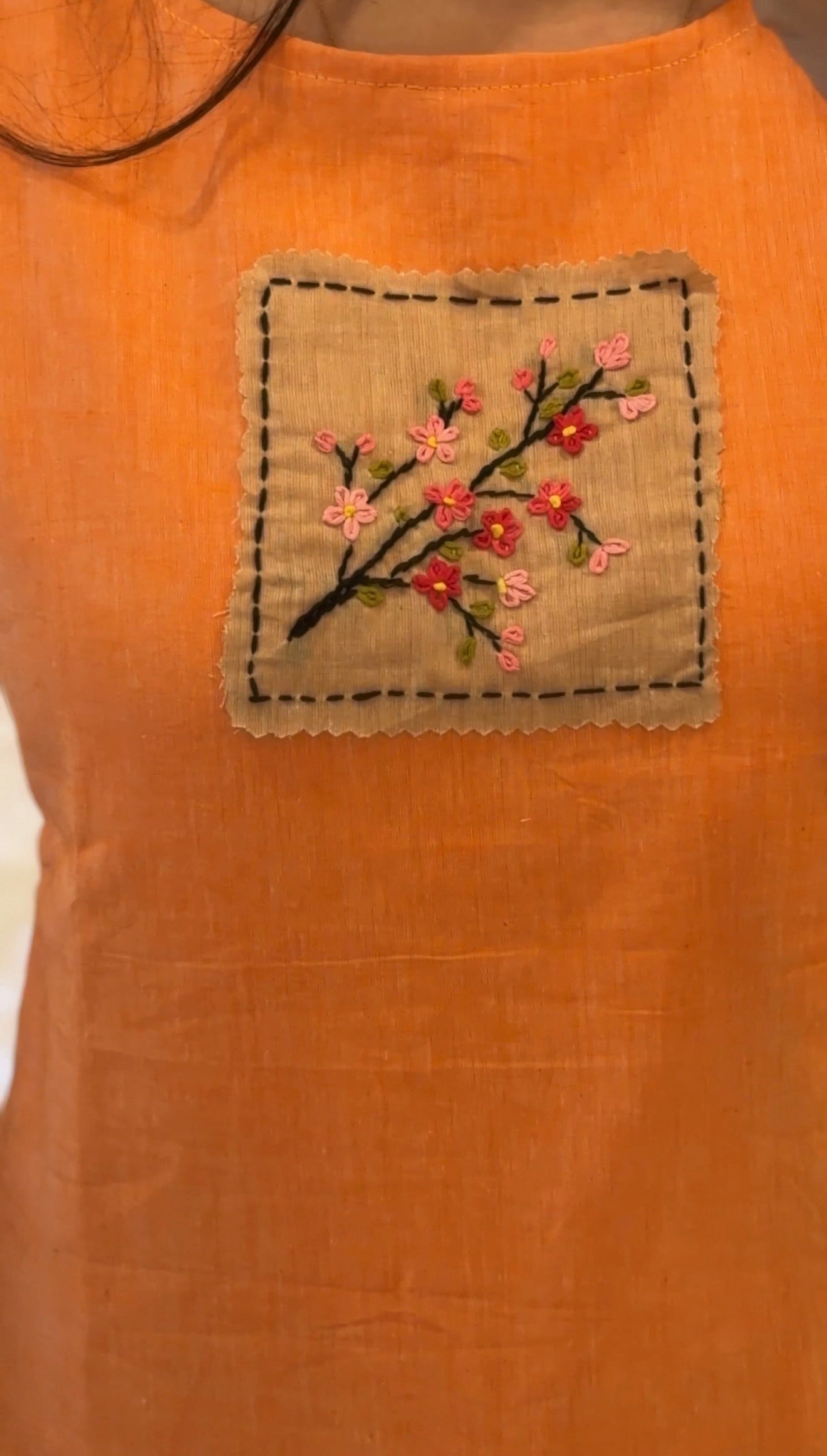 Cherry blossoms embroidered top