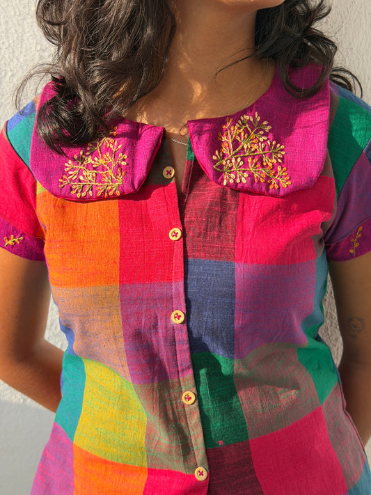 Madras Checks - Embroidered top