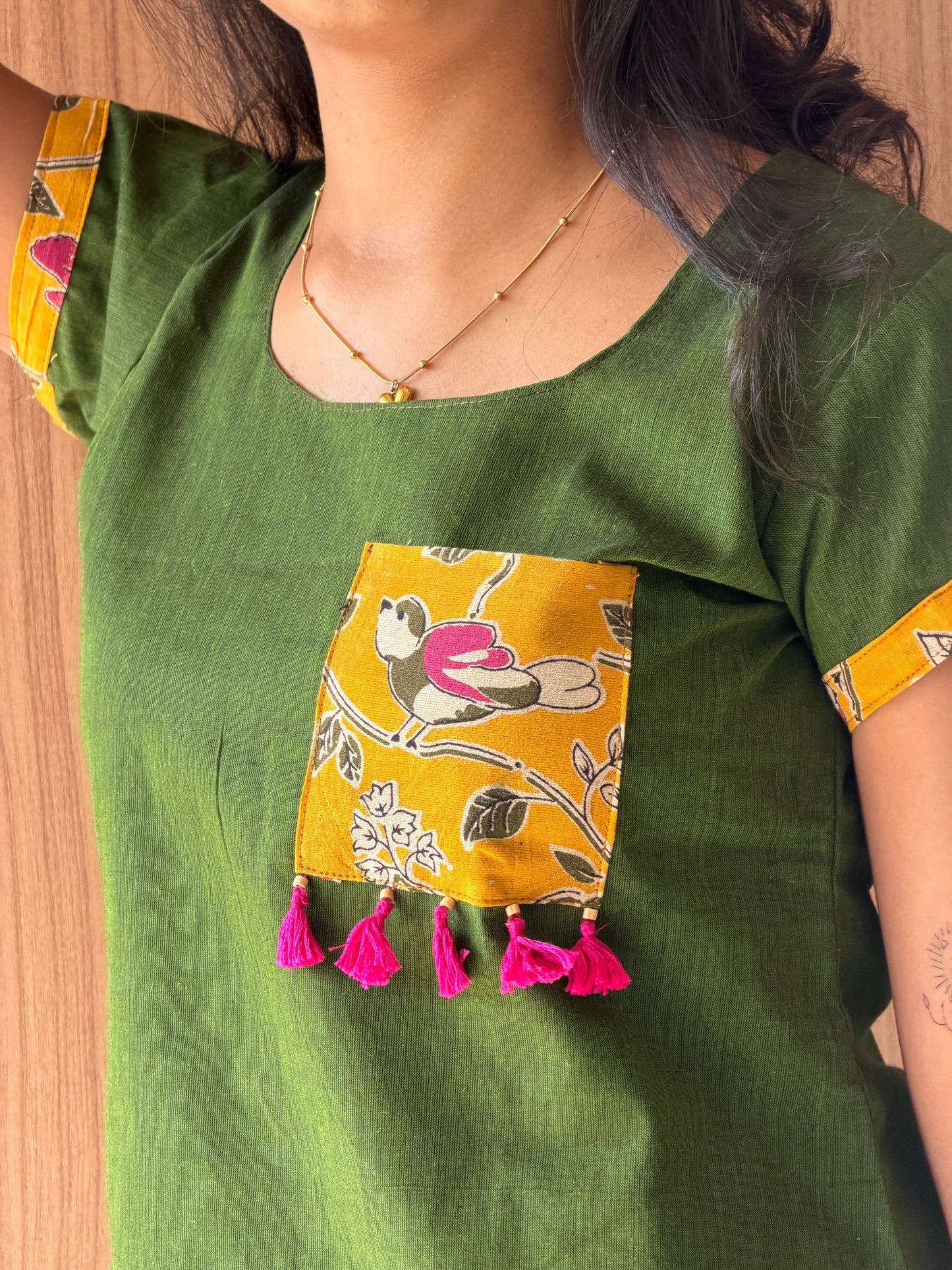 Pocket Print Tassel Top