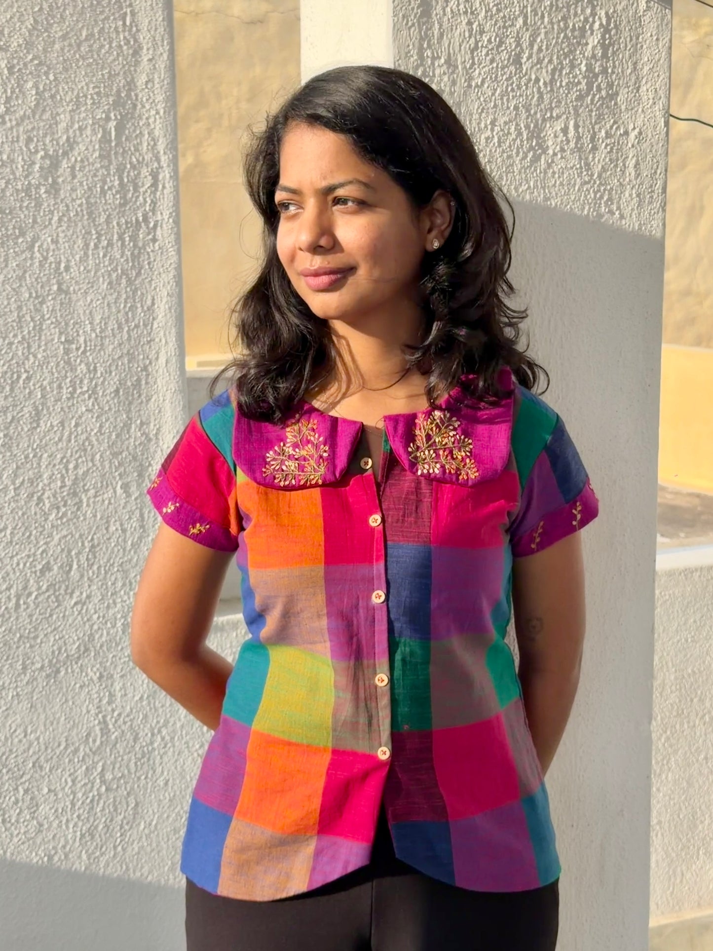 Madras Checks - Embroidered top