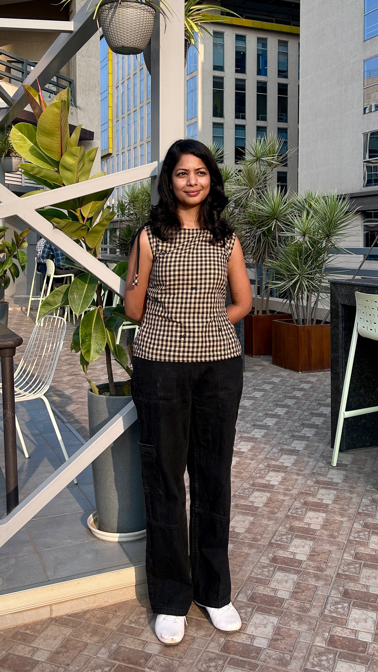 Bow Gingham Top