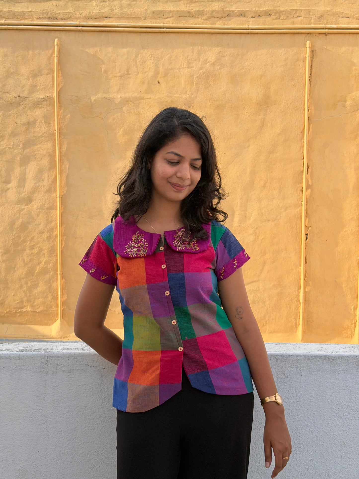 Madras Checks - Embroidered top