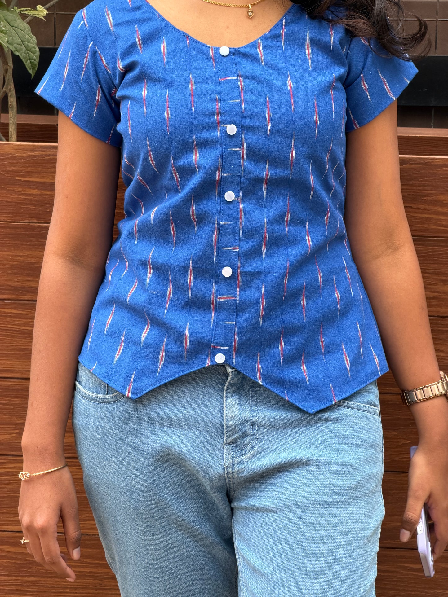 Ikat Waistcoat Top
