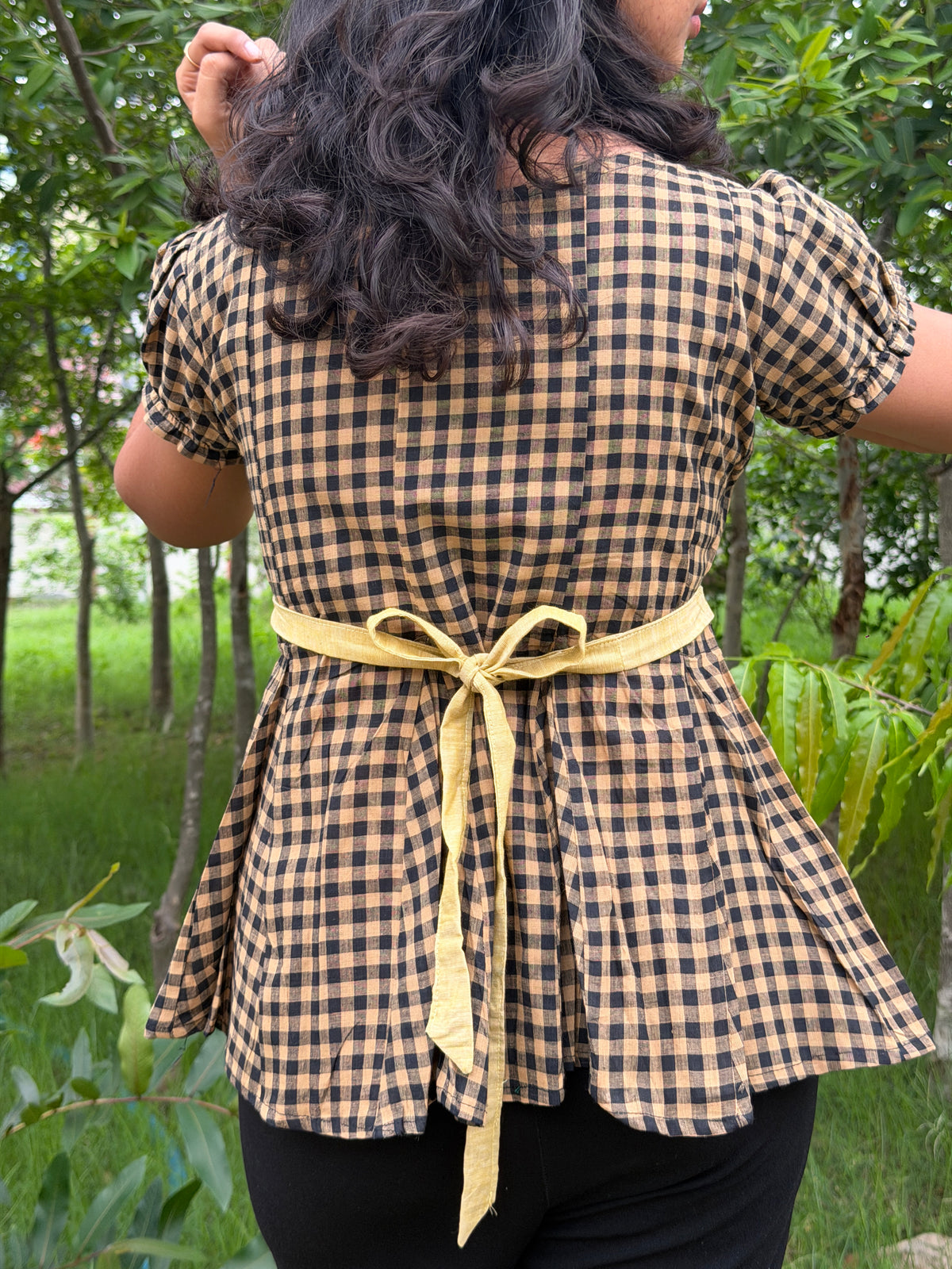 Manju Gingham Top