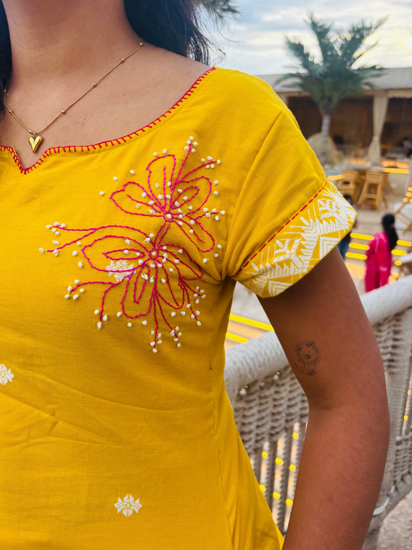 Jamdhani Bloom Embroidered Top