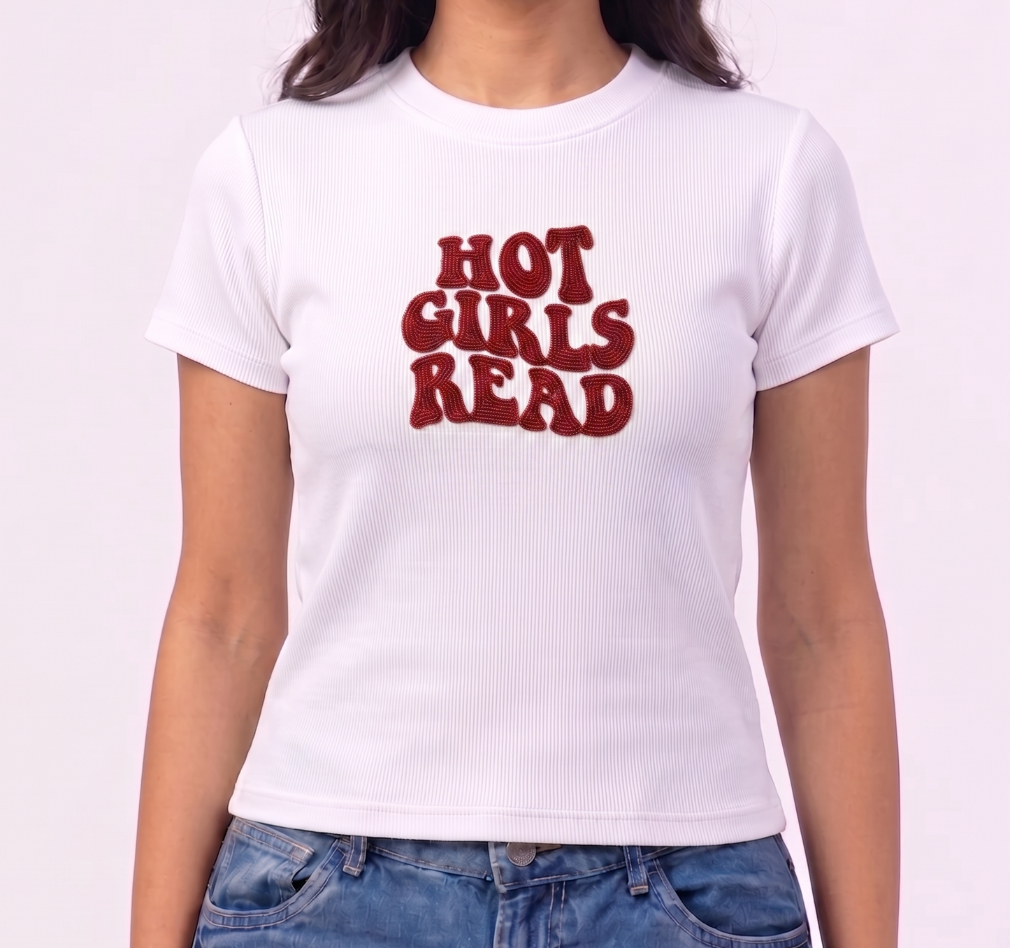 Hot girls read Beaded Tshirt