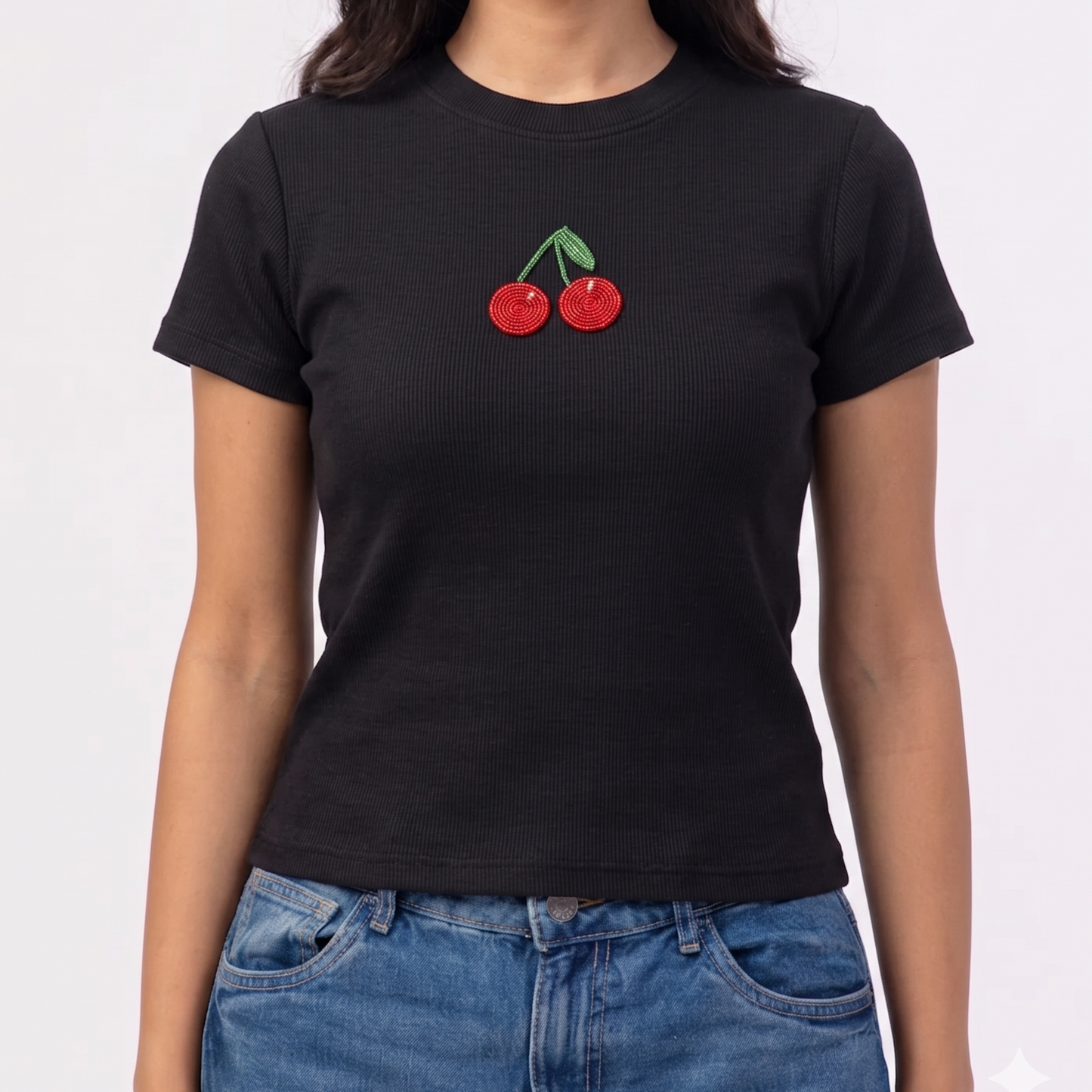 Cherry Beaded Tshirt