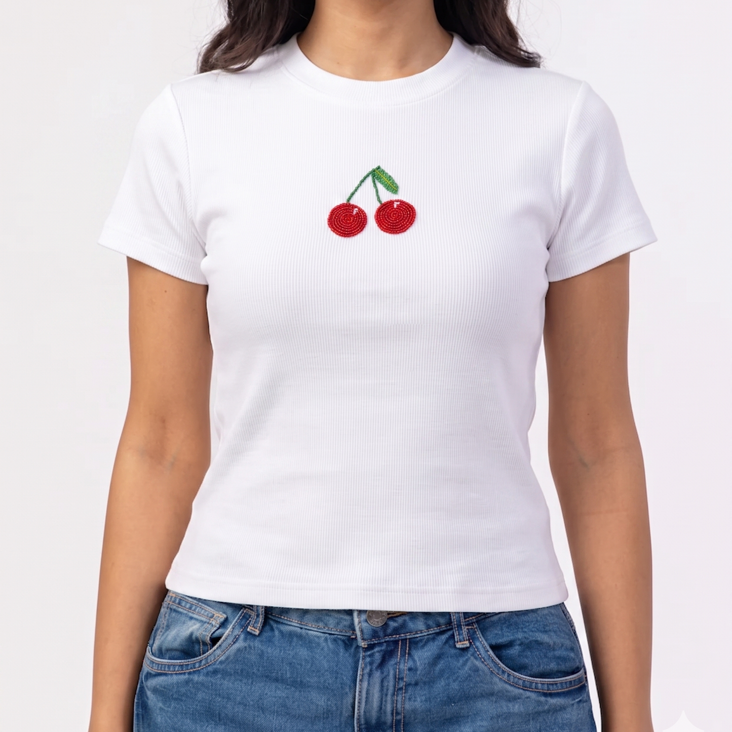 Cherry Beaded Tshirt