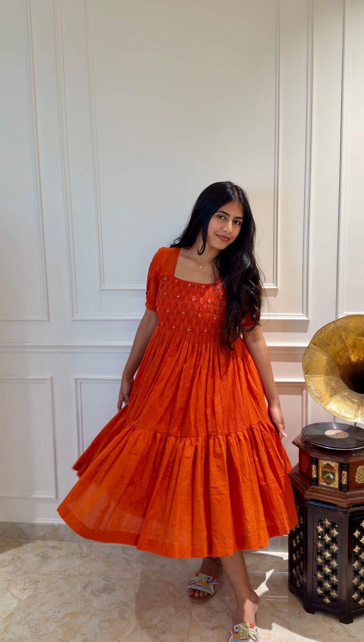 Kesari Hand Smocked Dress