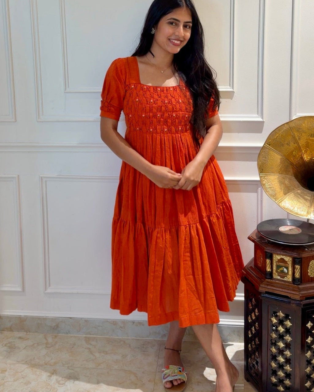 Kesari Hand Smocked Dress