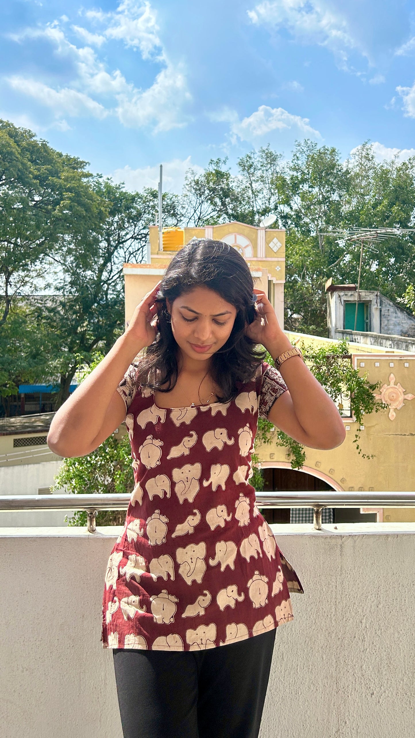 Elephant Print Kurtis