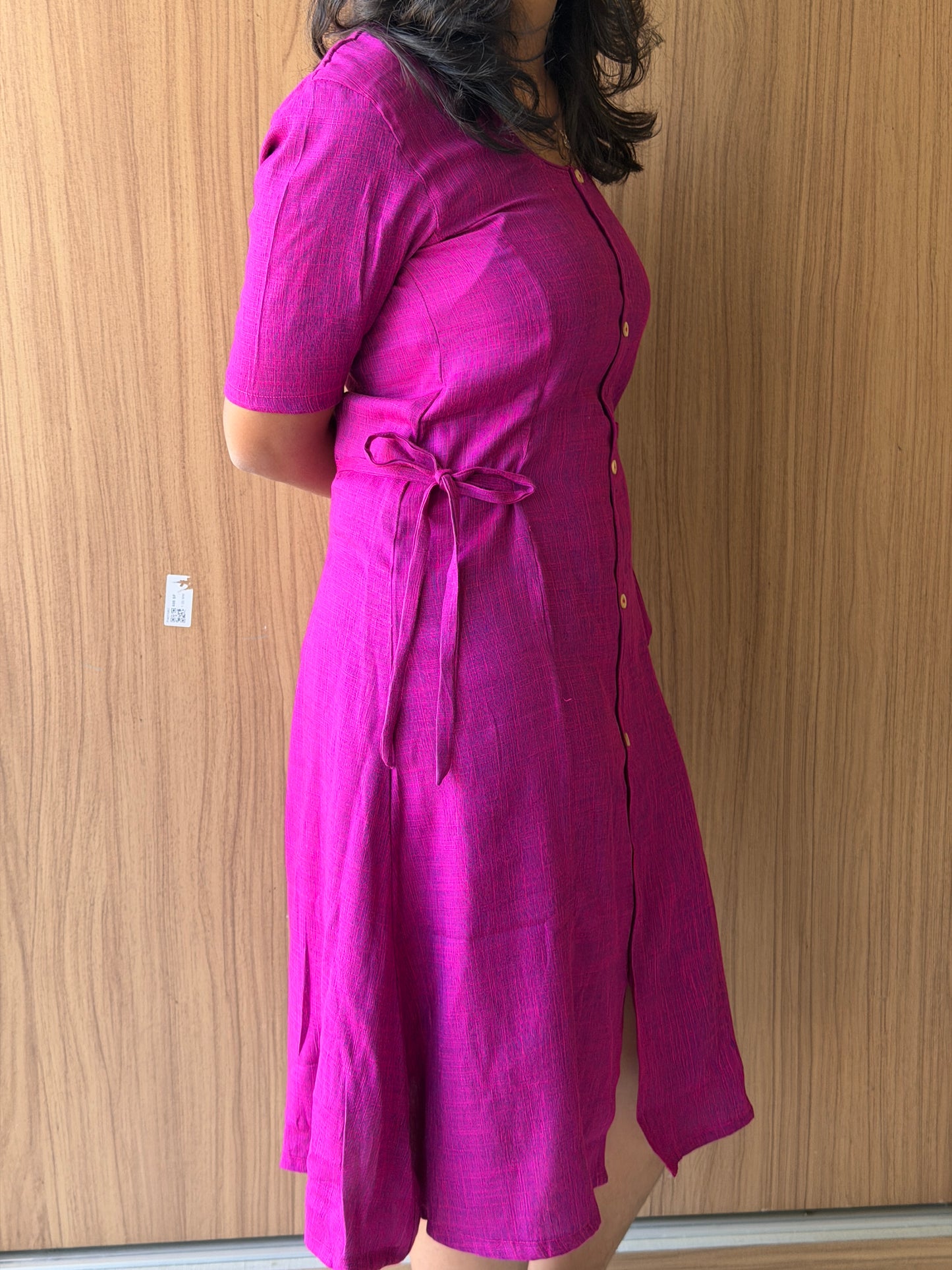 Berry Tie-Front summer Dress