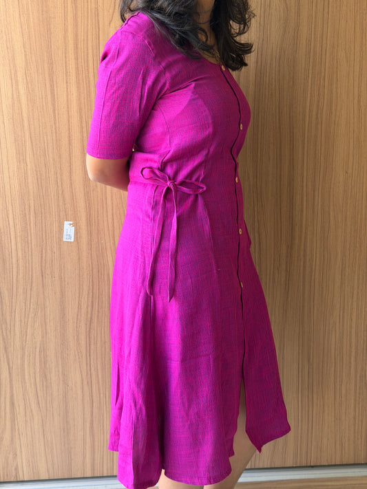 Berry Tie-Front summer Dress
