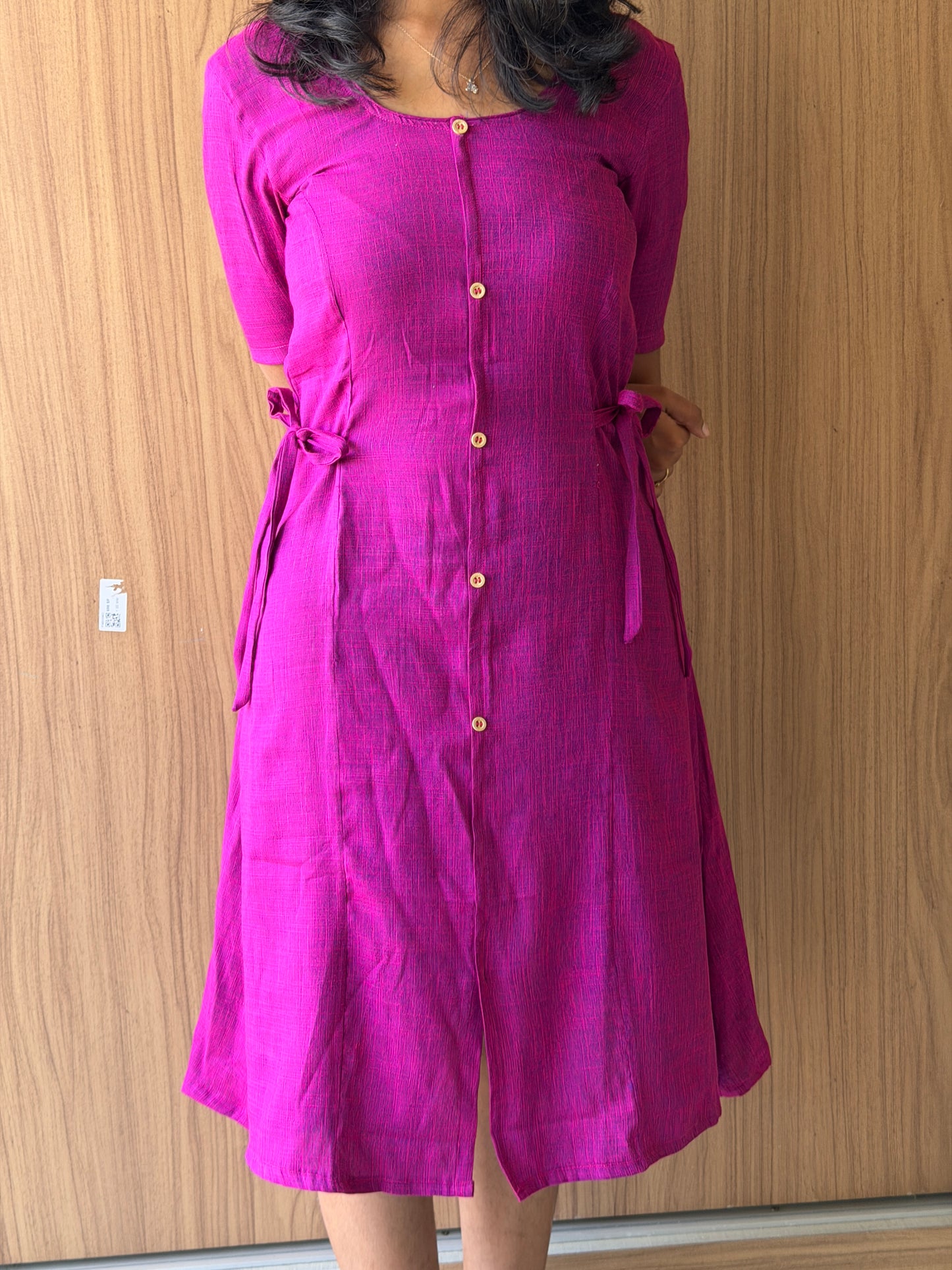 Berry Tie-Front summer Dress