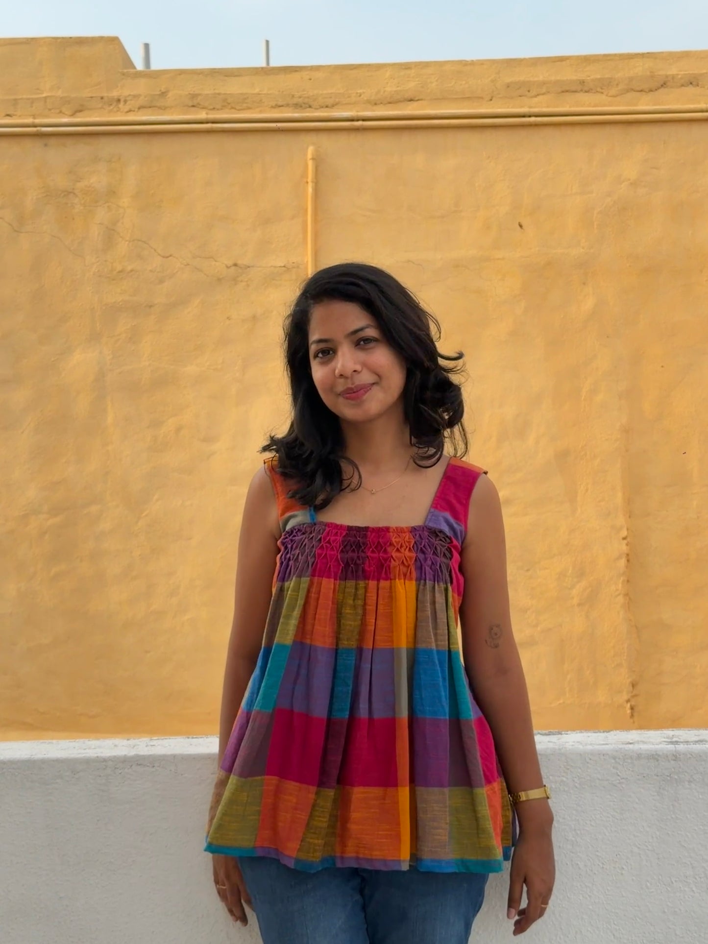 Madras Checks - Hand smocked top
