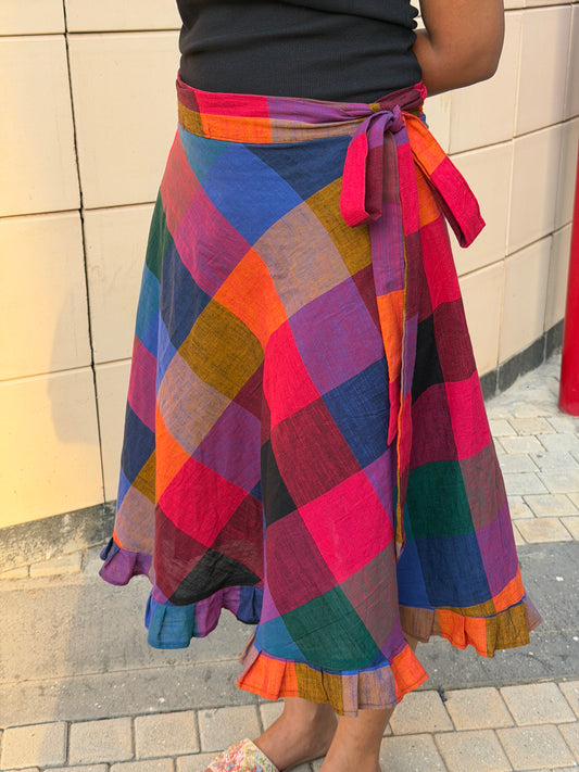 Madras Checks - Wrap skirt