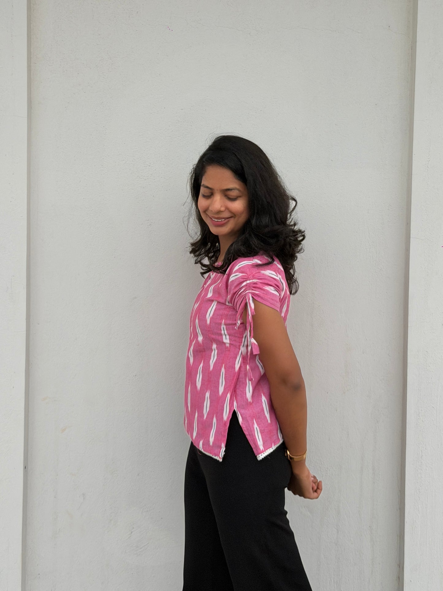 Pink Ikkat Top