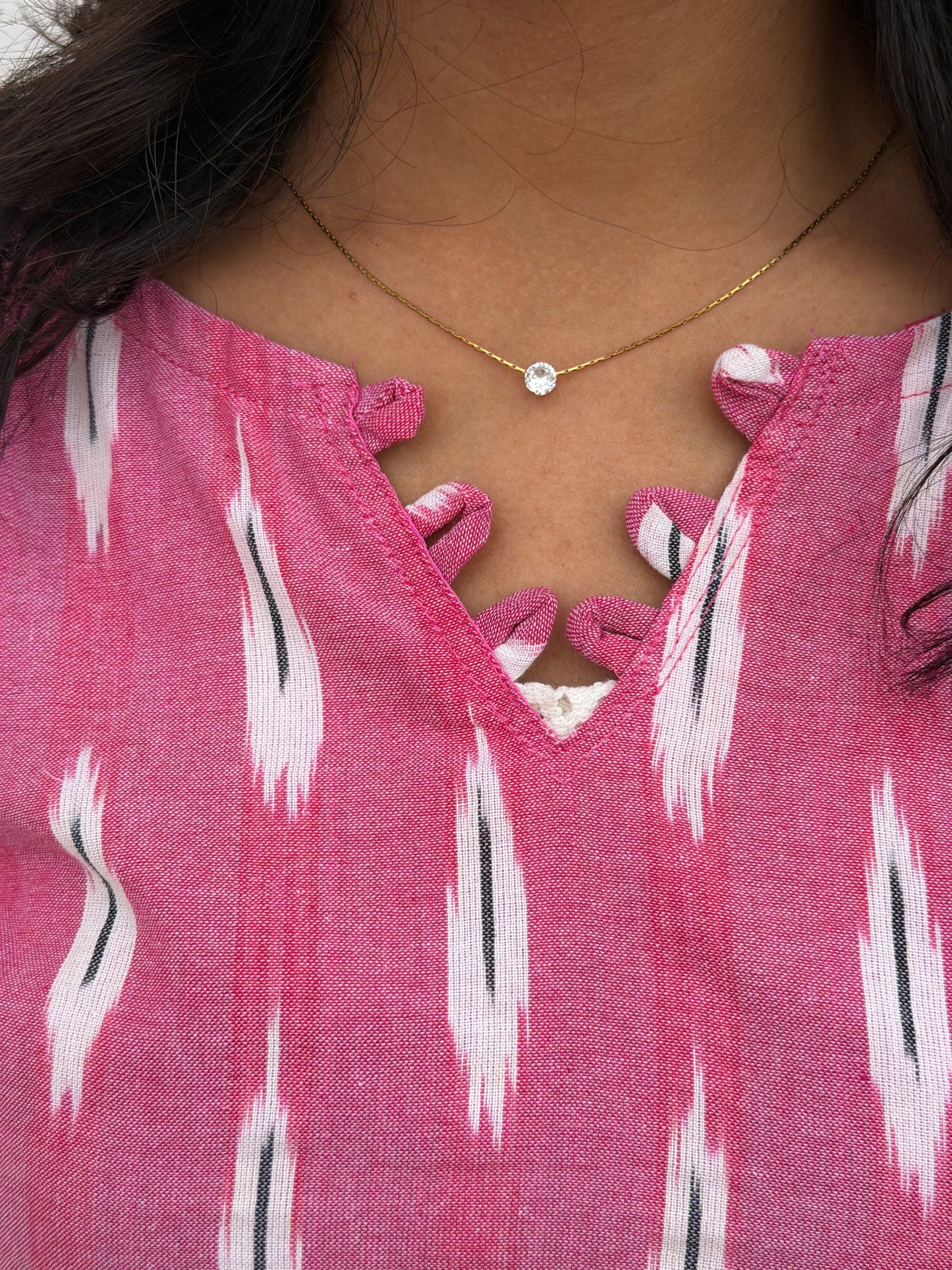 Pink Ikkat Top
