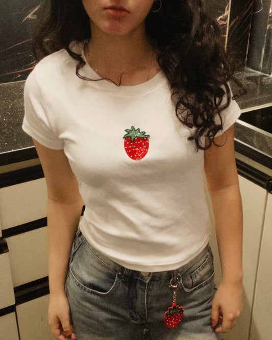 Strawberry Beaded Tshirt