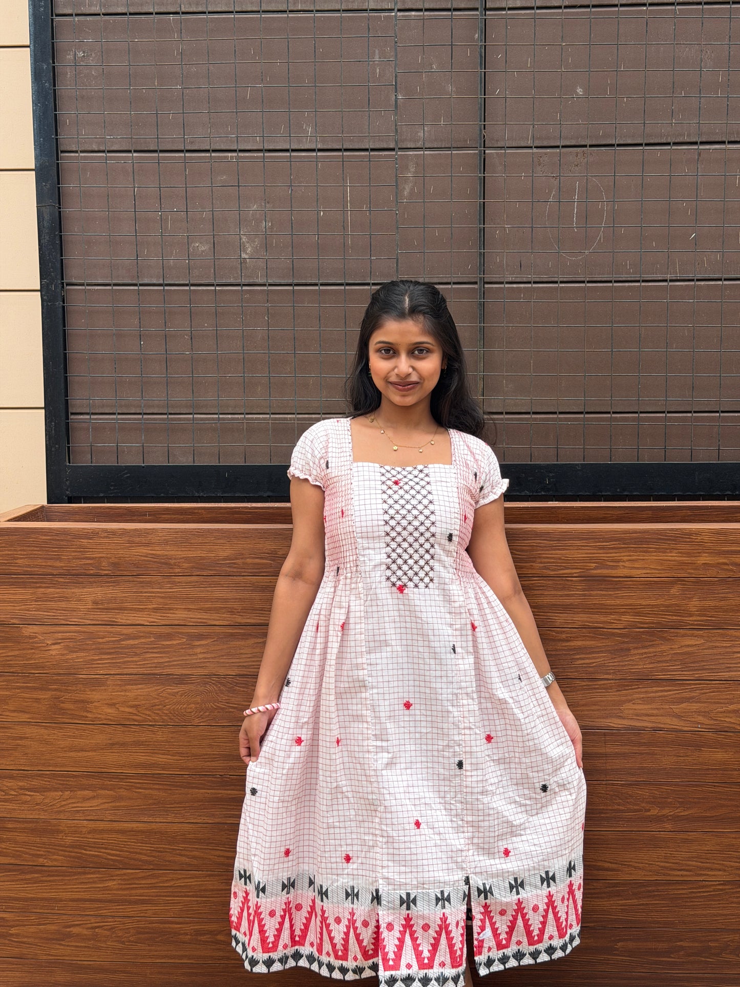 Mridula – Hand Smocked Jamdhani Dress