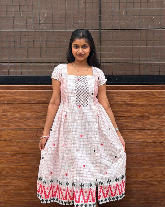Mridula – Hand Smocked Jamdhani Dress
