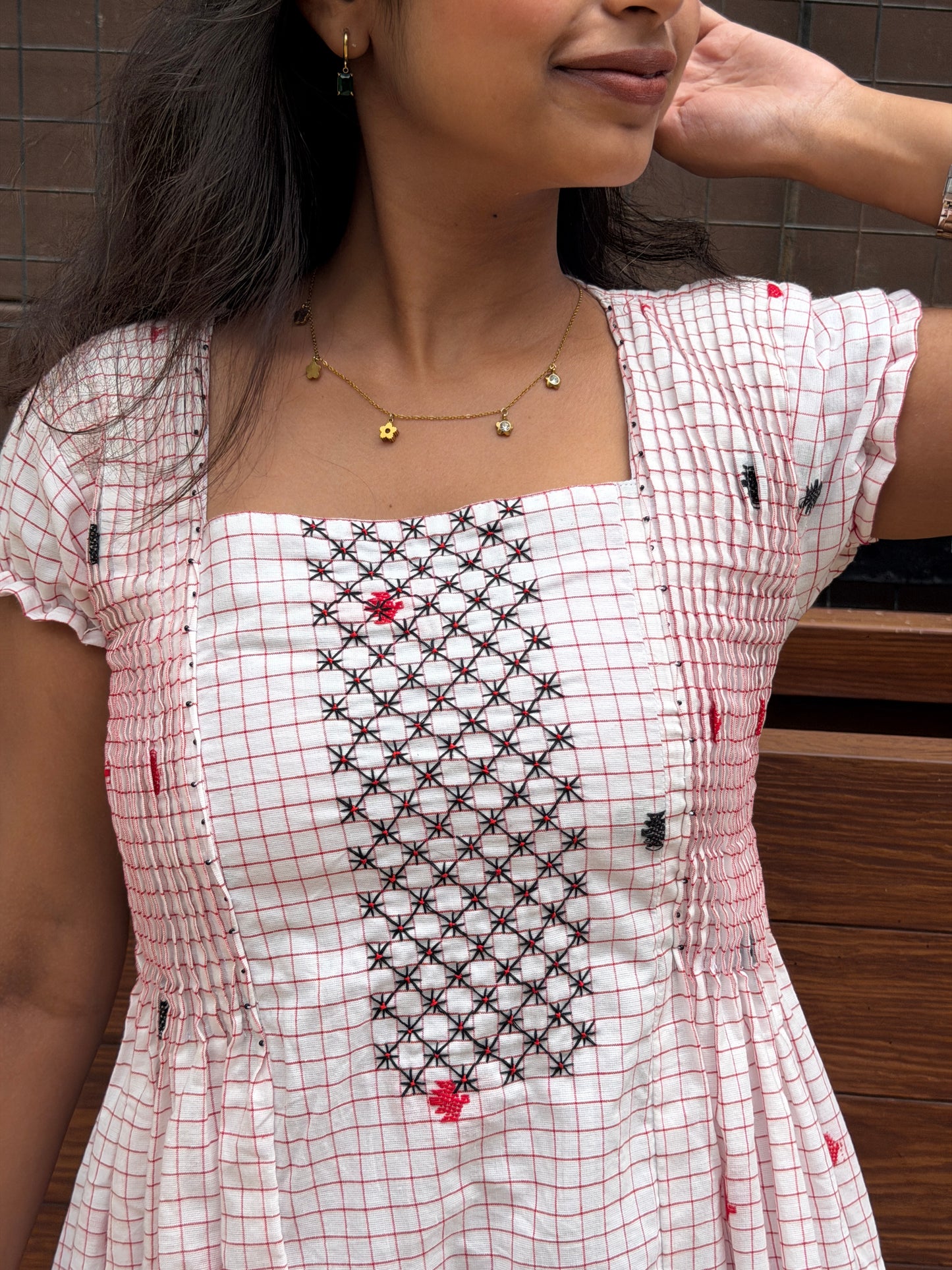 Mridula – Hand Smocked Jamdhani Dress