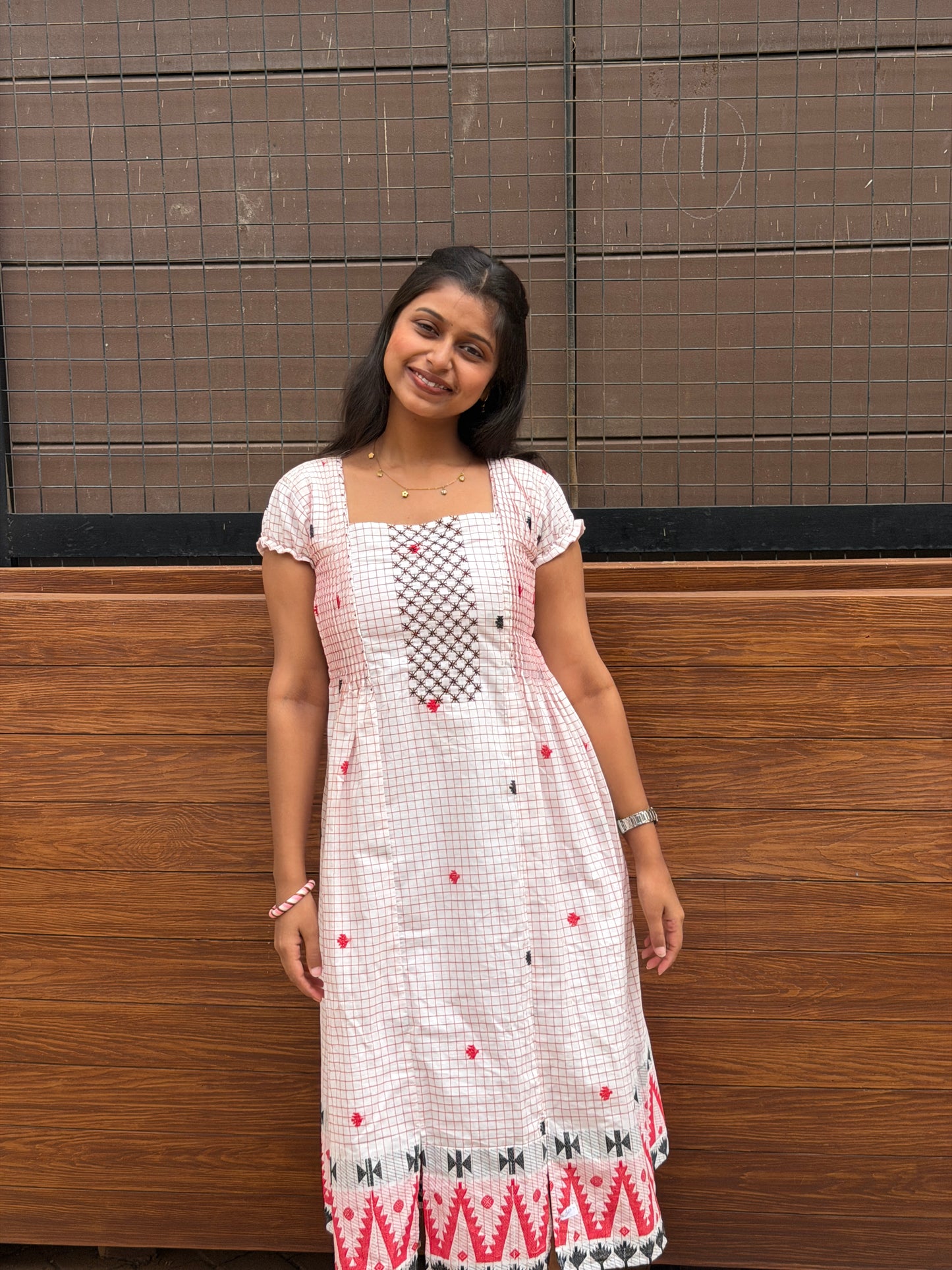 Mridula – Hand Smocked Jamdhani Dress