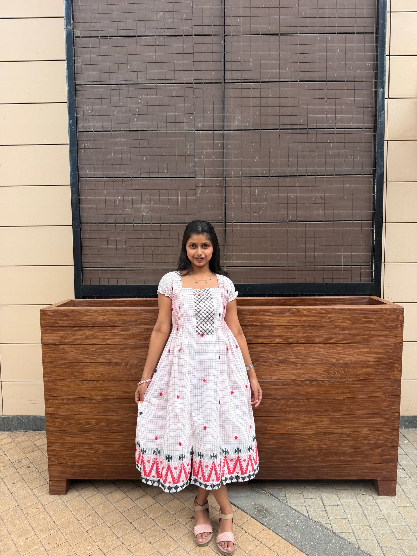 Mridula – Hand Smocked Jamdhani Dress