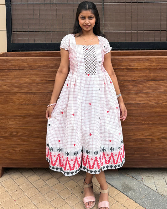 Mridula – Hand Smocked Jamdhani Dress