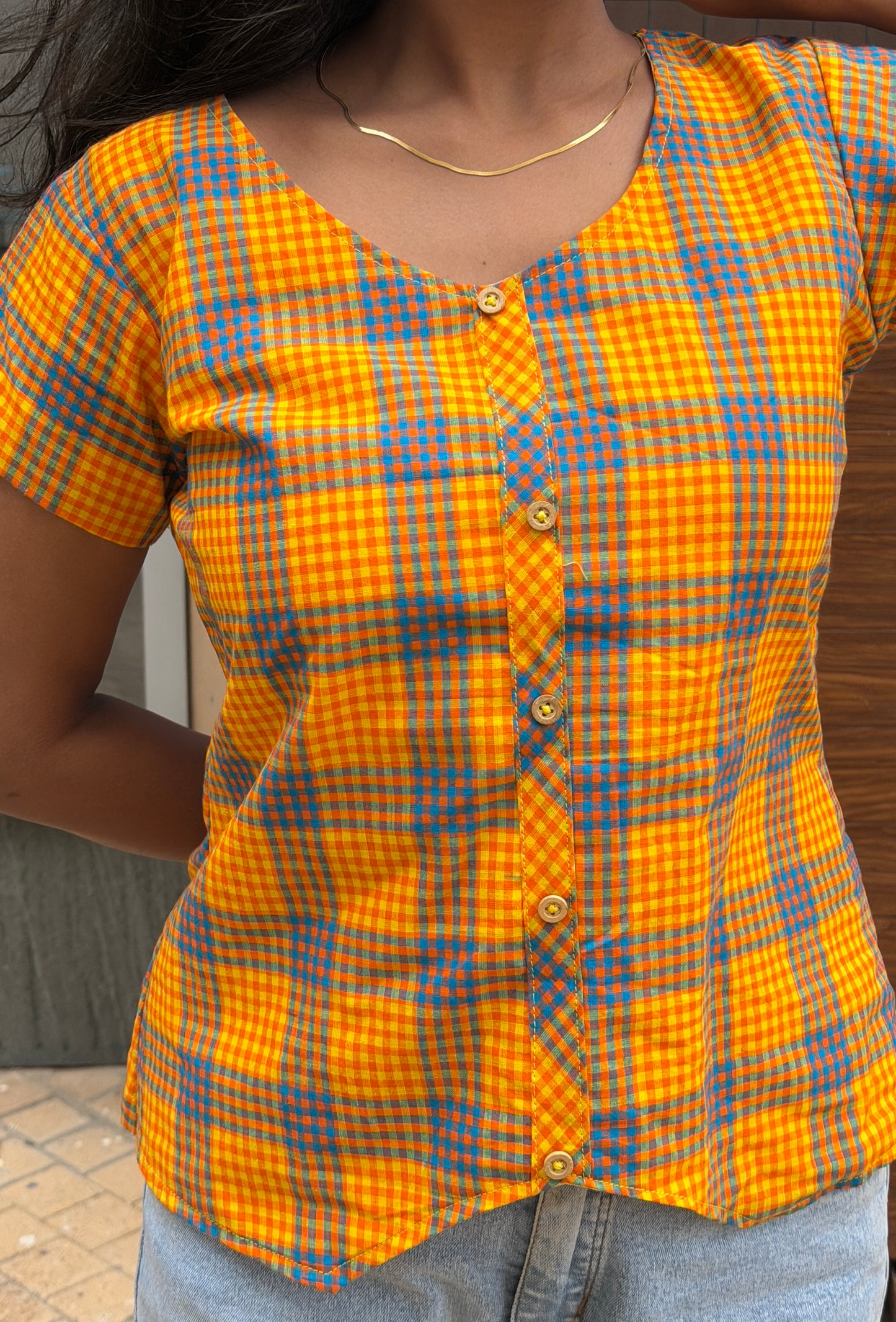Checks Cotton Waistcoat
