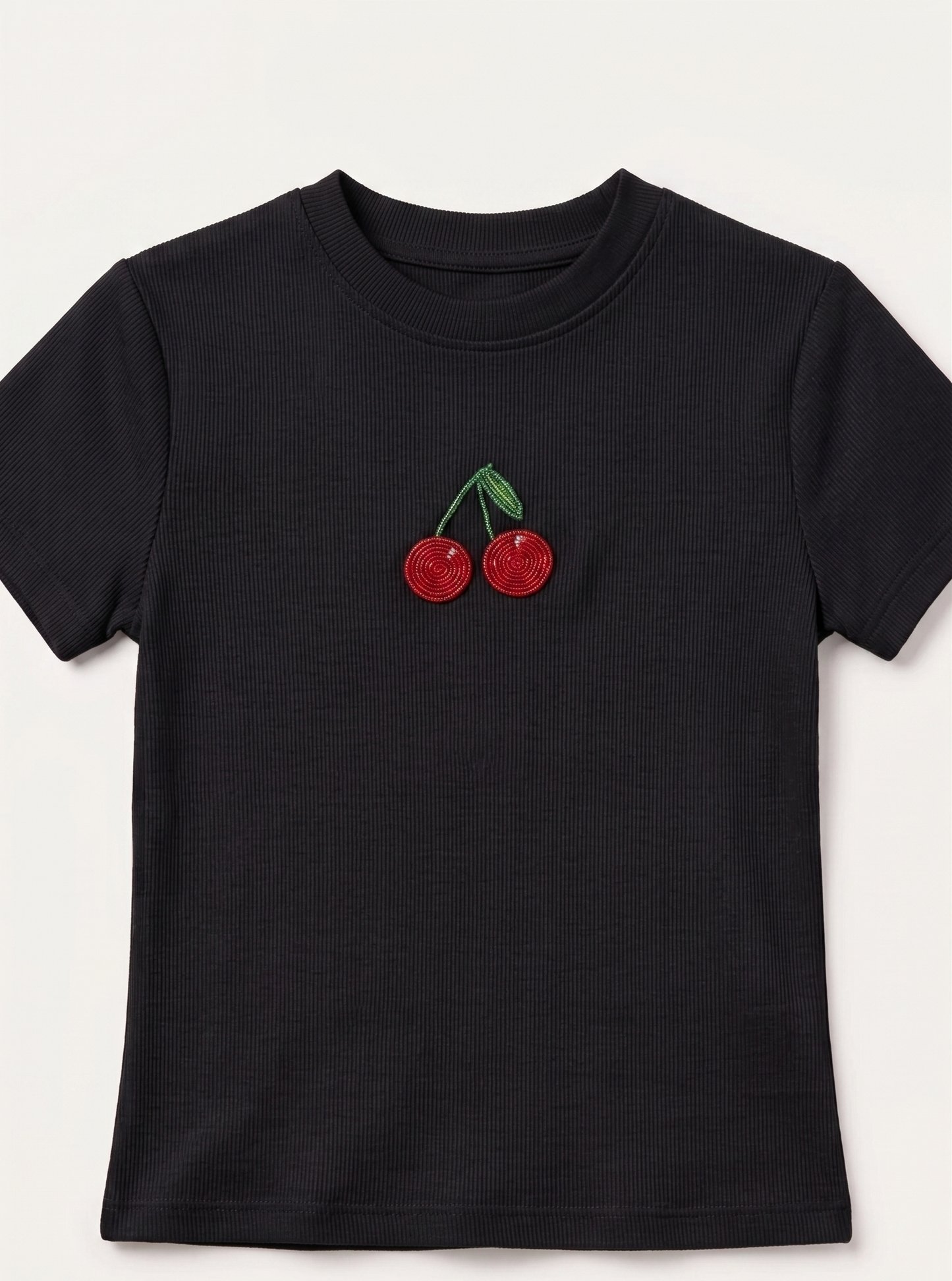 Women's Cherry Beaded Tshirt | Casual Wear