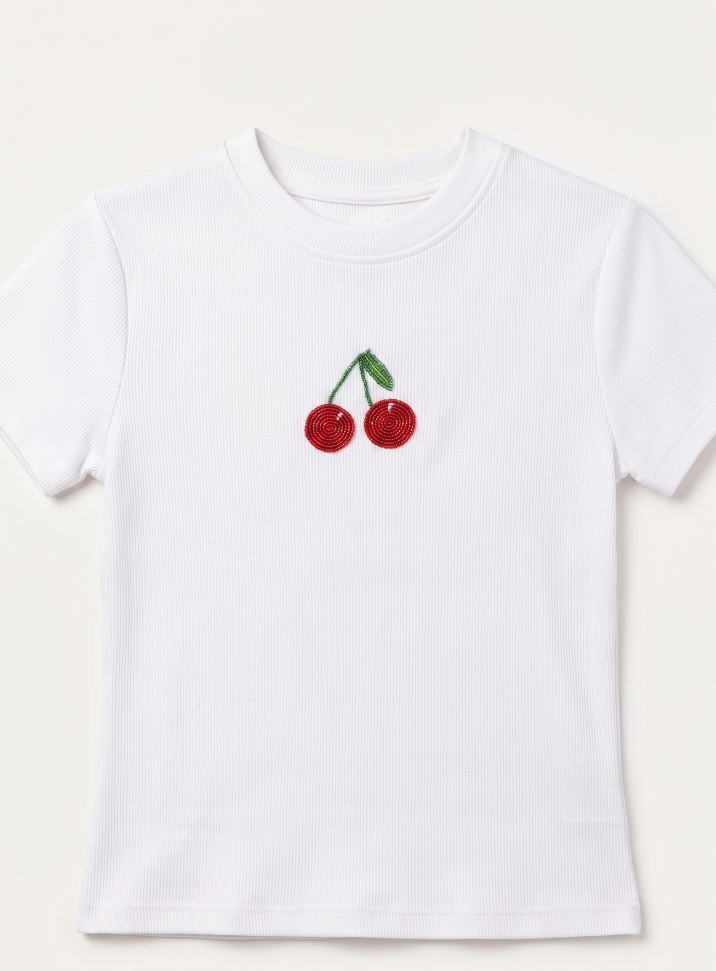 Women's Cherry Beaded Tshirt | Casual Wear