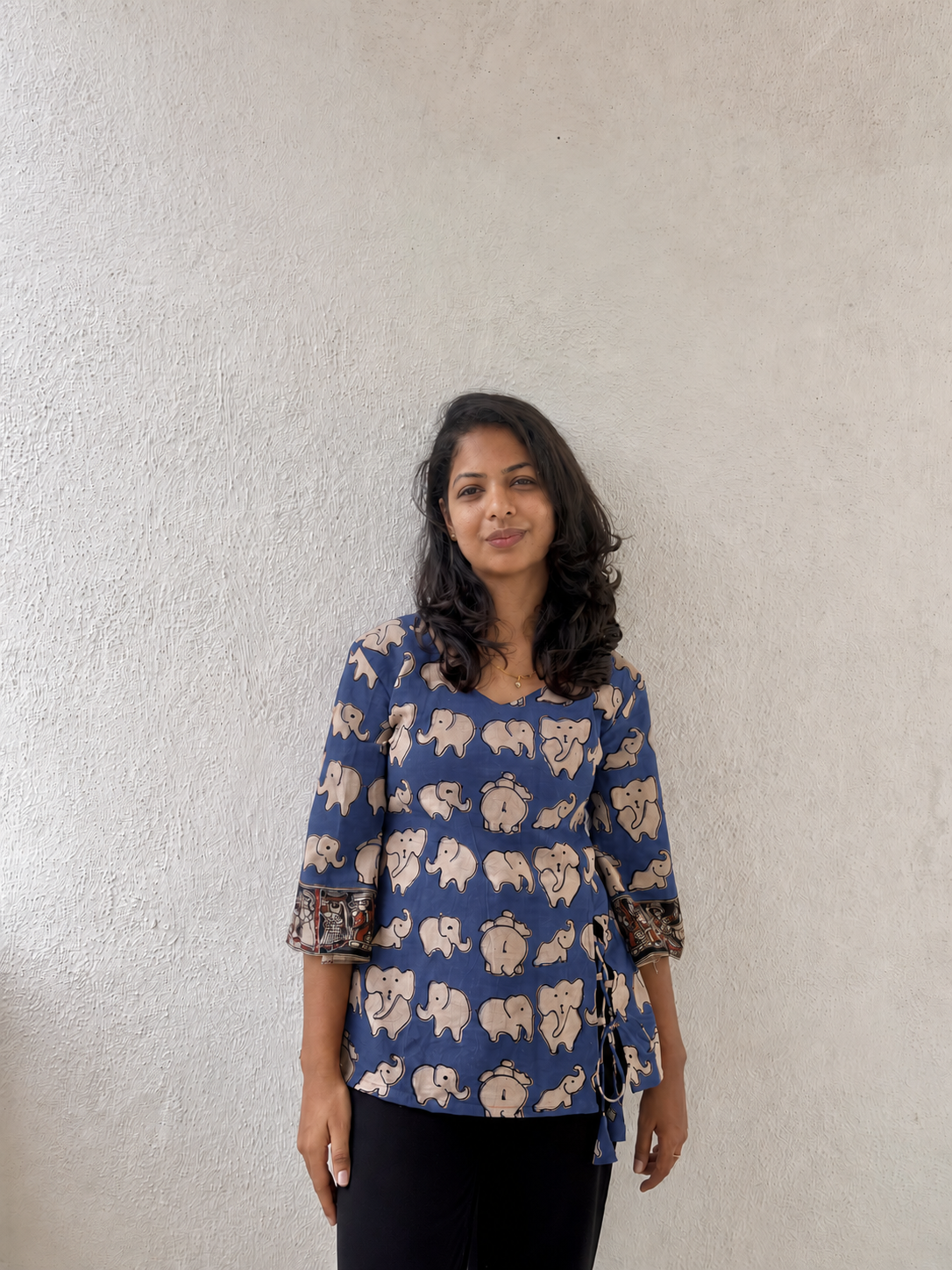 Elephant Print Tie Kurti