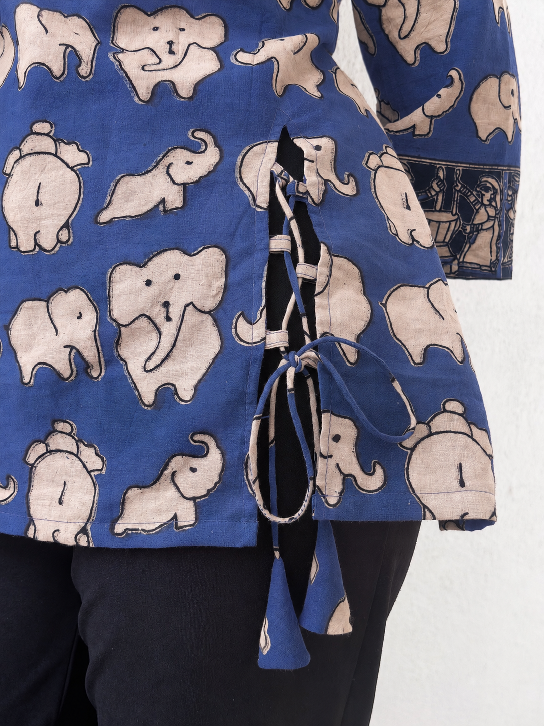 Elephant Print Tie Kurti