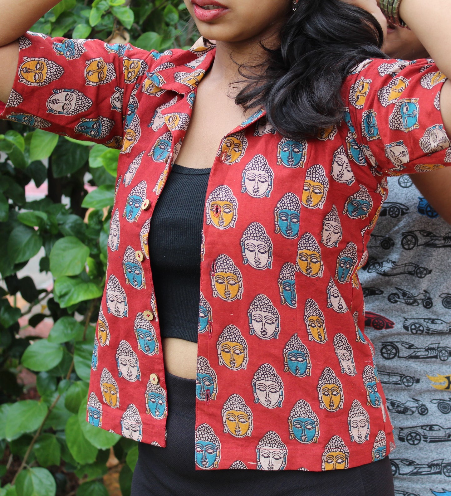 Kalamkari Printed Crop Shirt