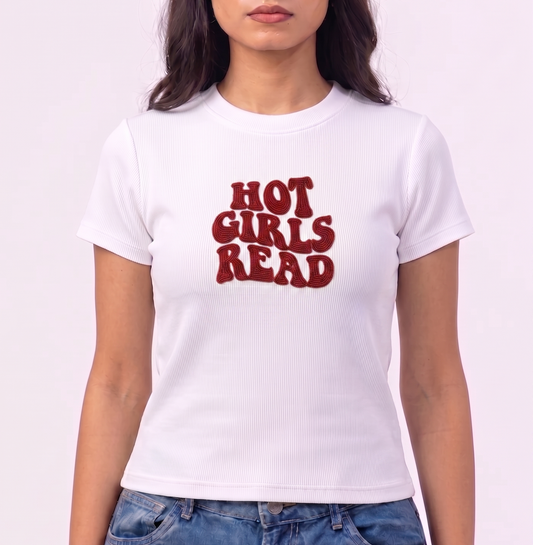 Women's Hot girls read Beaded Tshirt | Casual wear