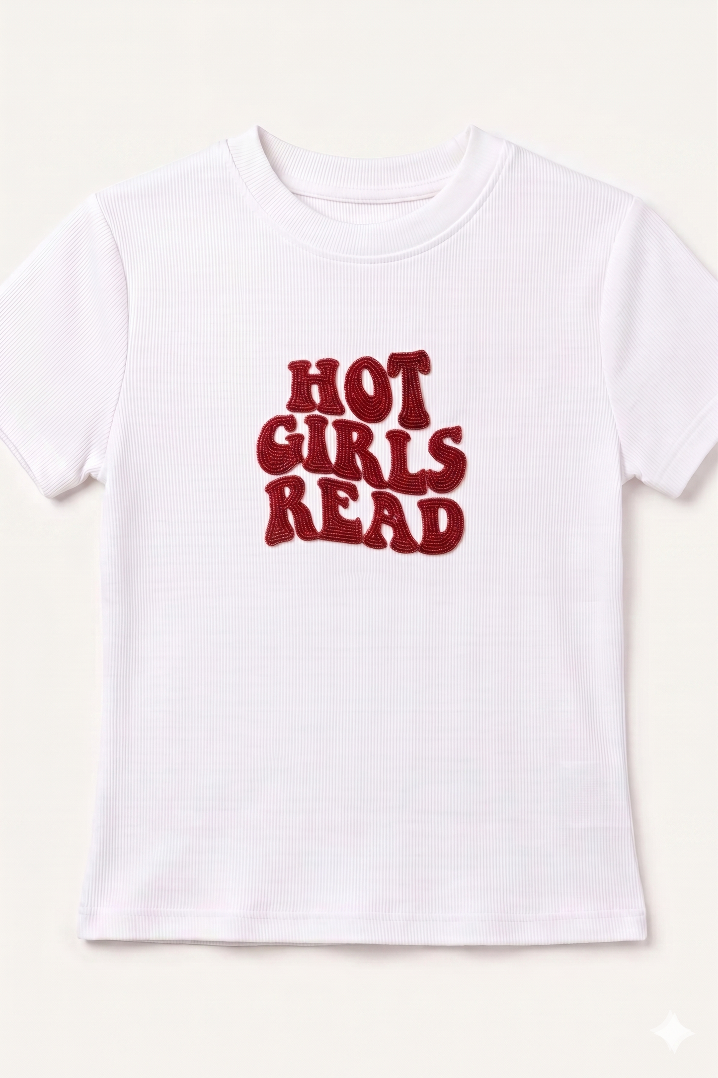 Women's Hot girls read Beaded Tshirt | Casual wear
