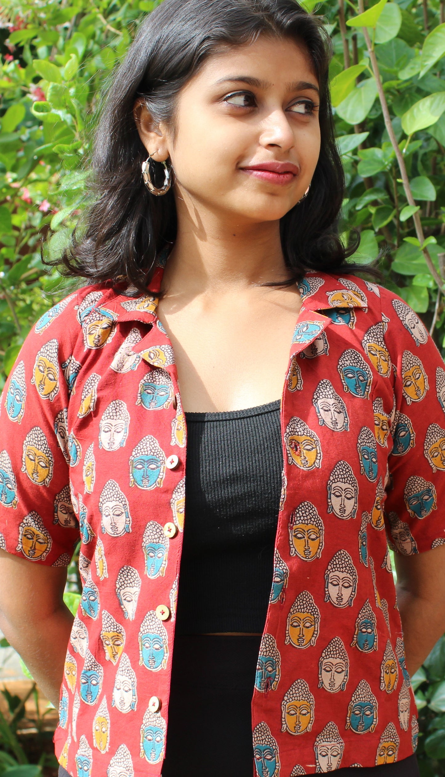 Kalamkari Printed Crop Shirt