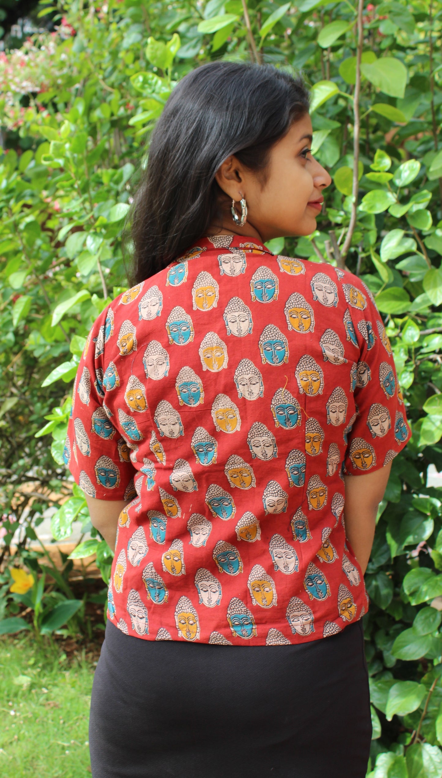 Kalamkari Printed Crop Shirt